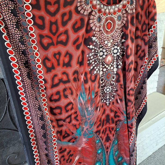 Habeba Women's Kaftan Swimsuit Cover Up One Size Animal Print Geometric Tribal - Picture 5 of 8